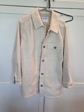 Old Navy Womens Light Cream Button-Front Shacket